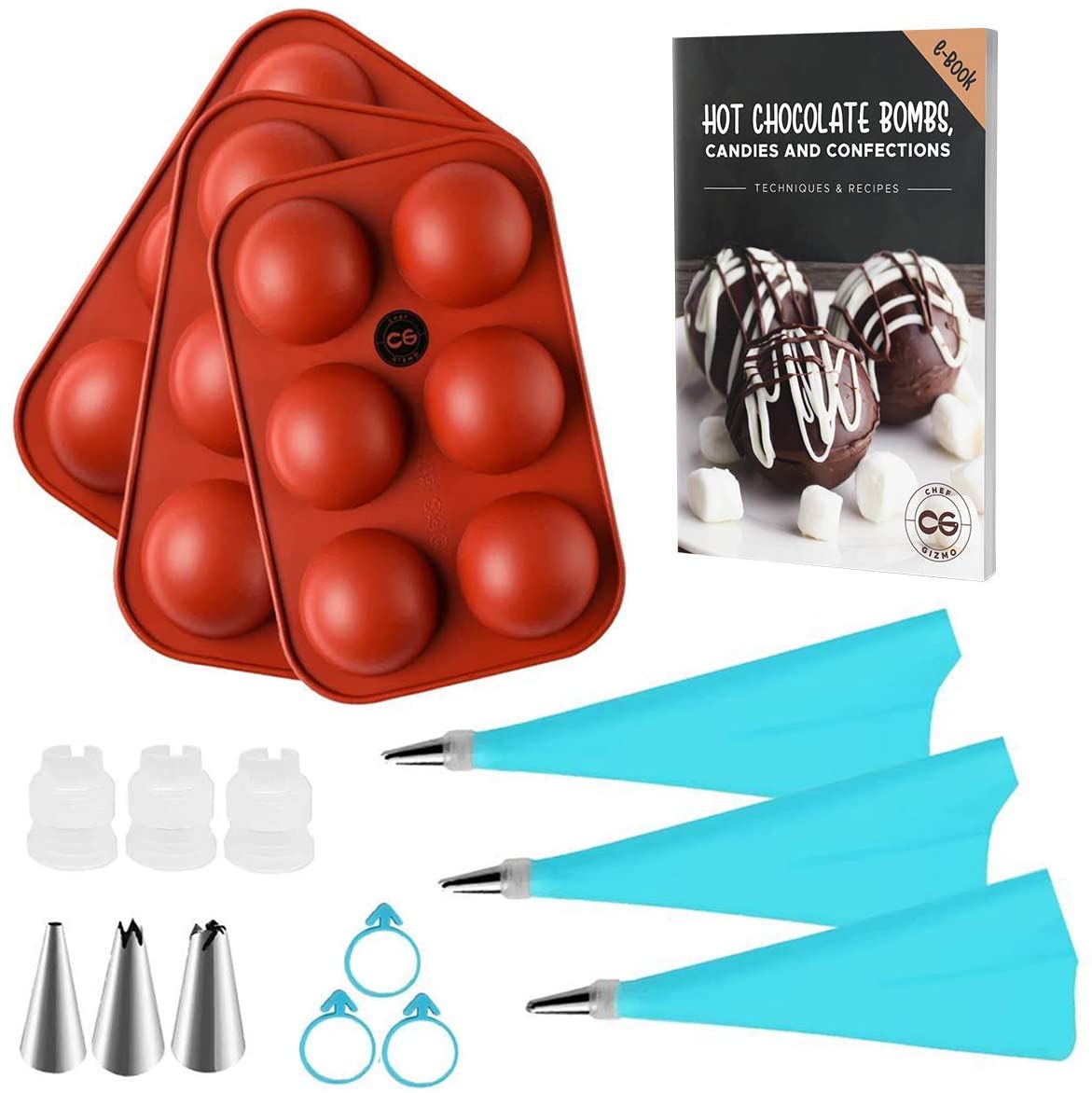 Chocolate Molds Silicone Set - 6 pk + Free Recipes Ebook - Food